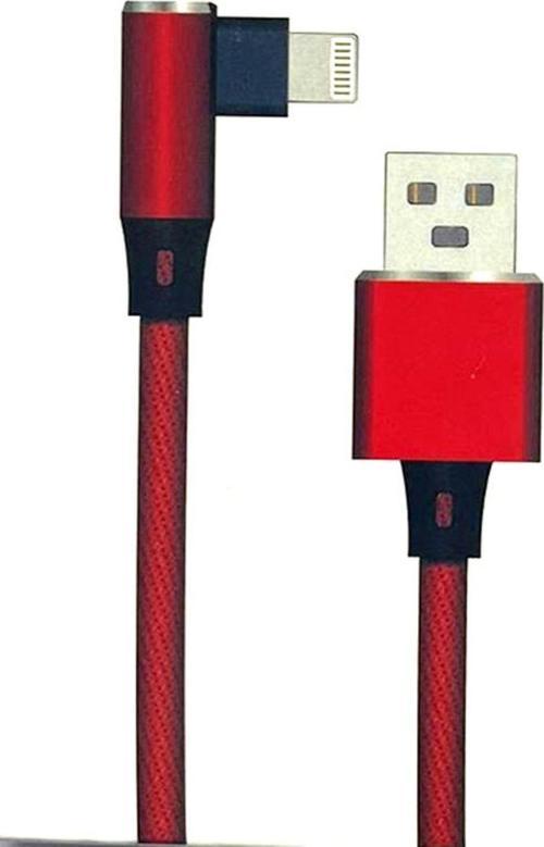 Usb Lightning 90 Derece Örgülü Şarj Ve Data Kablosu