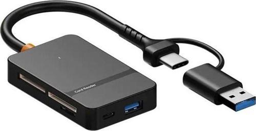 Ads-316 5-Gbps Usb-C + Usb 8İn1 Port Ms Cf Tf/Sd Dhc Sdxc Kamera Kart Okuyucu