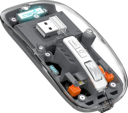 Fmouse M133 Şeffaf Kablosuz Bluetooth Mouse Üç Modlu Sessiz Şarj Edilebilir