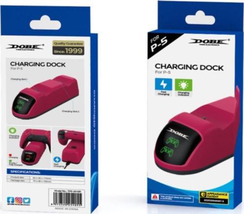 Ps5 Uyumlu Dualsense Şarj Istasyonu Ps5 Dualsense Charging Dock Stardust Kırmızı Çift Şarj