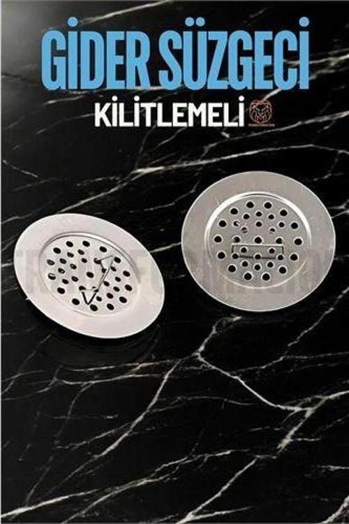 Kilitlenebilir Metal Lavabo Evye Süzgeci 2 ADET