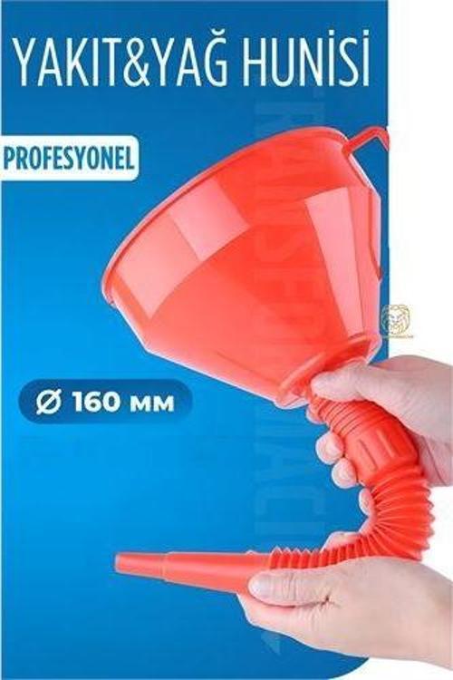 16 Cm Çap Büyük Huni Süzgeçli Yakıt Yağ Hunisi Jeneratör Hunisi