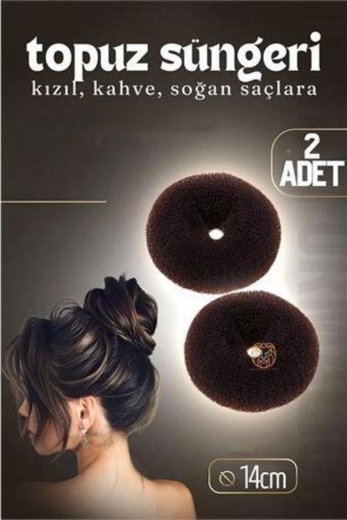 Kahve Saç Topuz Süngeri 2 ADET 14 CM Çap 6 cm Kalınlık