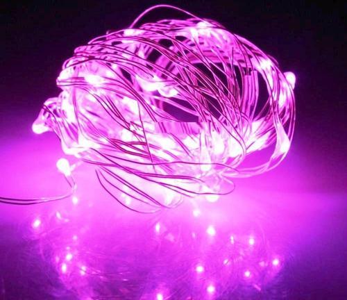 10 METRE PEMBE PİLLİ LED IŞIK PEMBE YILBAŞI AĞACI IŞIĞI PİNK CHRİSTMAS TREE LED LİGHT  PEMBE LED IŞIK