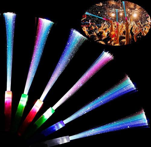 2 ADET LED IŞIKLI ÇUBUK FİBER OPTİK ÇUBUK PÜSKÜLLÜ ÇUBUK PARTİ IŞIKLARI KONSER IŞIKLARI RENKLİ PİLLİ LED IŞIK