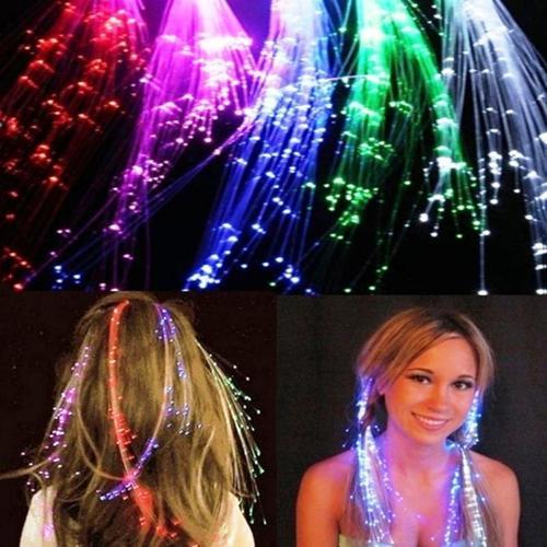 2 ADET LED LİGHT UP HAİR FİBER OPTİC LED IŞIKLI SAÇ IŞIKLI TOKA PİLLİ LED IŞIKLI SAÇ PARTİ IŞIKLARI
