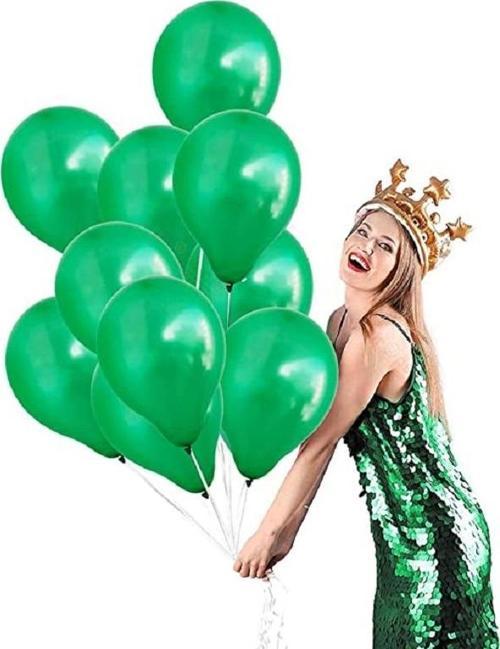 VIP 100 PCS SHINY METALLIC GREEN BALLOON VIP KALİTE PARLAK METALİK YEŞİL BALON HELYUM GAZI UYUMLUDUR