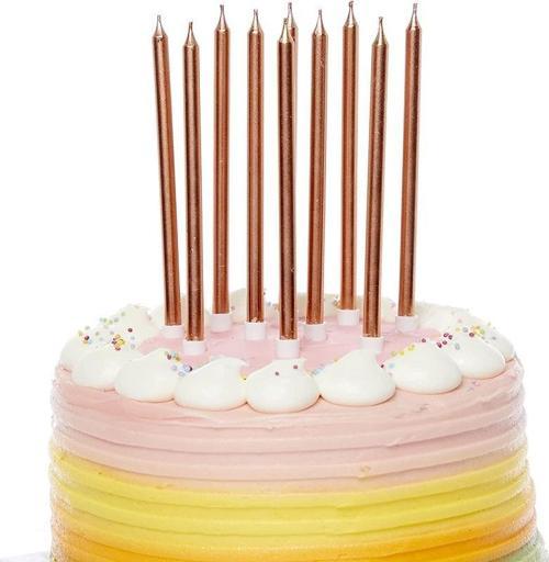 12 ADET ROSE GOLD DOĞUM GÜNÜ MUMU ROSE GOLD UZUN MUM ROSE GOLD İNCE MUM ROSE GOLD MUM CHURCH ROSE GOLD CANDLES