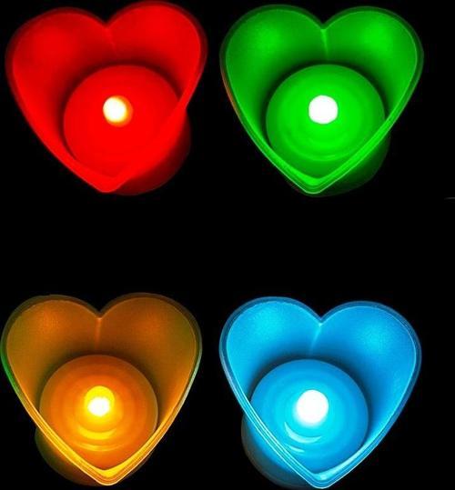 VIP KALPLİ LED IŞIKLI MUM KIRMIZI MUM YEŞİL MUM BEYAZ MUM SARI MUM HEART LED LİGHT CANDLE 96 ADET