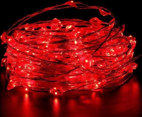 DEKOR DÜĞÜN IŞIKLARI KIRMIZI PİLLİ LED IŞIK KIRMIZI 10 METRE LED IŞIK KIRMIZI PİLLİ IŞIK RED LED LİGHT