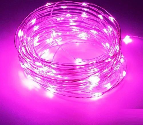 DEKOR DÜĞÜN IŞIKLARI PİNK LED LİGHT 2 METRE PEMBE PİLLİ LED IŞIK PEMBE LED IŞIK PEMBE IŞIK MİCRO LED