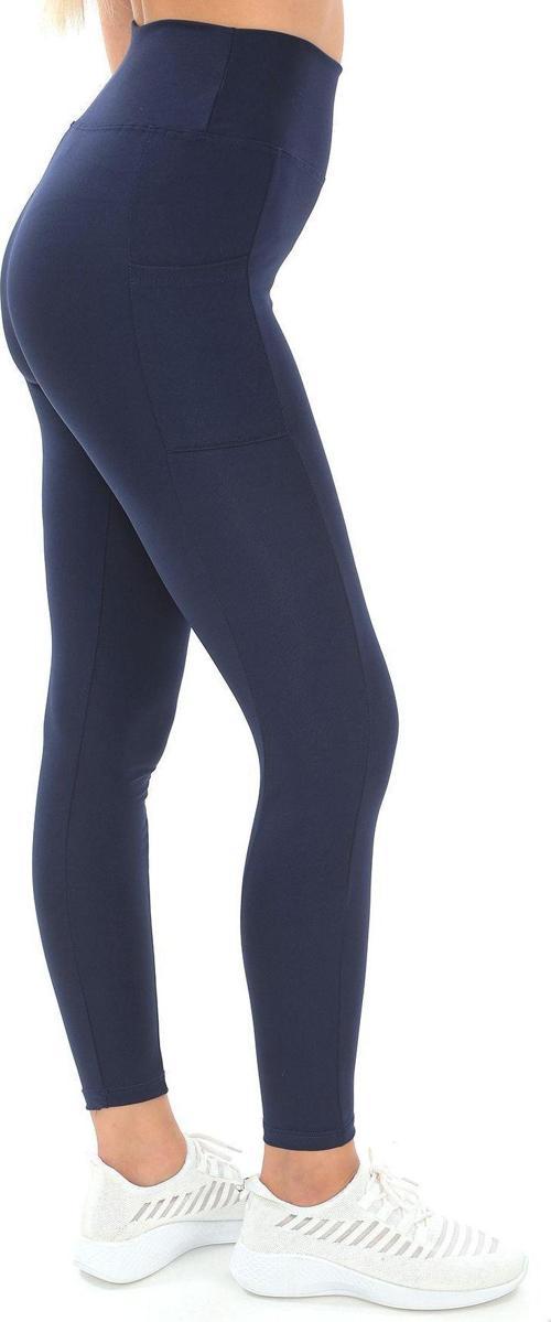 Kadın Yüksek Bel Toparlayıcı Ve Sıkılaştırıcı Cepli Lacivert Spor Tayt