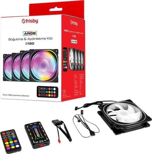 FCL-F1274C 4x1200 mm 4'lü Anakart Kontrollü Uzaktan Kumandalı Kasa Fanı Kit