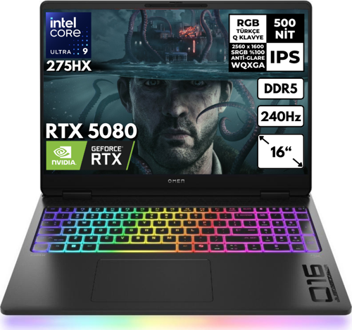 Omen 16-AH0022NT Ultra 9-275HX 32-GBDDR5 4 TBSSD RTX5080 (16GB-GRRD7) 16" WQXGA 240Hz Windows 11 Home B88F2EAHMF10