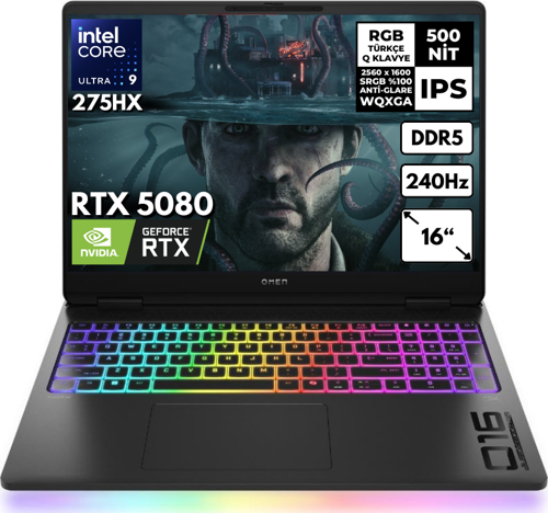 Omen 16-AH0022NT Ultra 9-275HX 64-GBDDR5 1 TBSSD RTX5080 (16GB-GRRD7) 16" WQXGA 240Hz Windows 11 Home B88F2EAHMF3