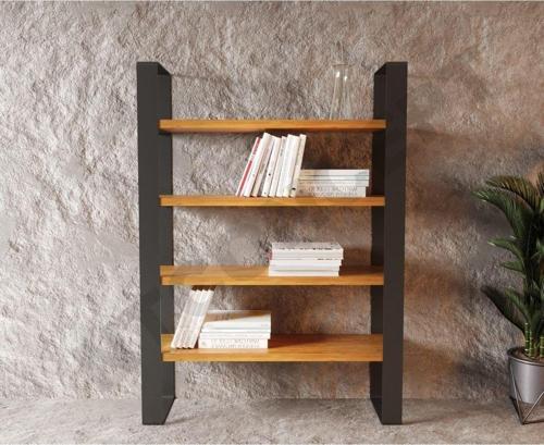 Nia Masif Ağaç Kitaplık - vitrin ( en 140 cm )