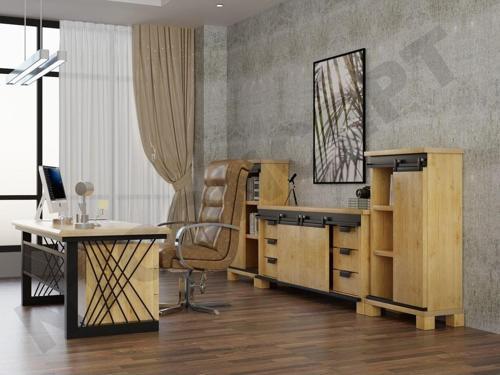 Inox Doğal Ahşap Ofis Ve Çalışma Odası Takımı - 220'lık Takım