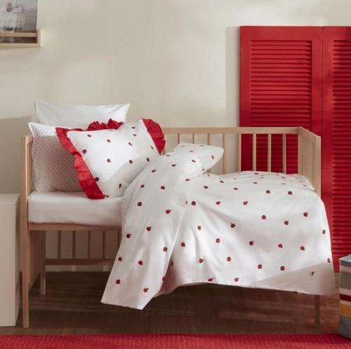 Ladybug Beyaz Kırmızı Bebek Nevresim Takımı