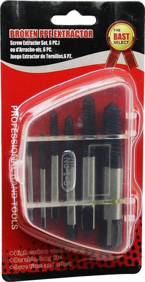 6 PCS  HASARLI VİDA ÇIKARICI SET -  SOLA DÖNEN  Kılavuz UÇ-Findit