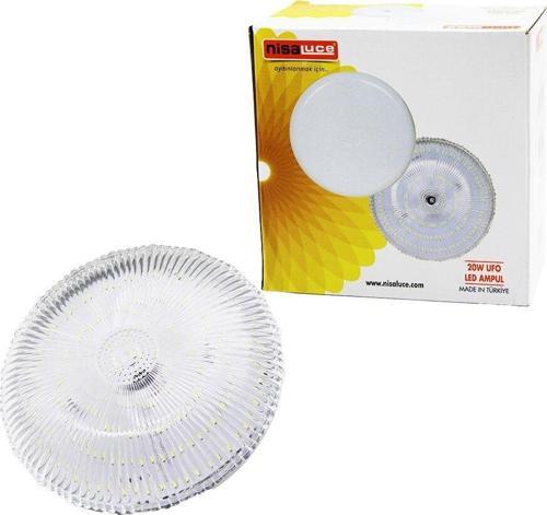 NİSALUCE EAMP-020K/B MİKA KRİSTAL CAMLI 20W UFO LED AMPUL BEYAZ=6500K-Findit