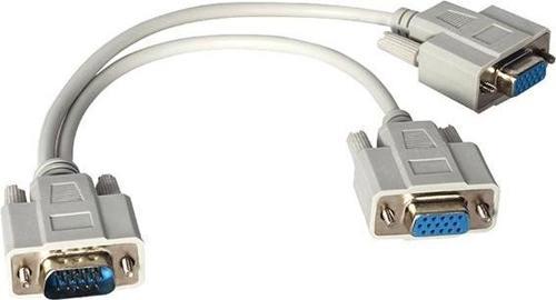 X VGA ERKEK / 2 X VGA DİŞİ 30 CM VGA ÇATAL KABLO * PLATOON PL-7275-Findit