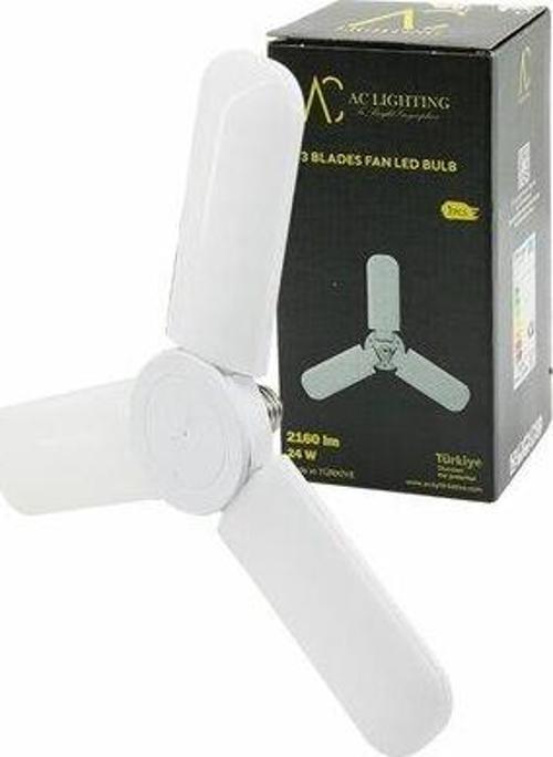 3 KOLLU 30W=270W - E27 BEYAZ LED AMPUL 2400LM - 6500K - 15CMX 3 KANAT SR-2430-Findit