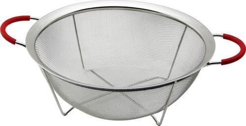 28CM TEL SEPET METAL SÜZGEÇ SİLİKON KILIFLI KULP METAL ÇERÇEVE - AYAK-Findit
