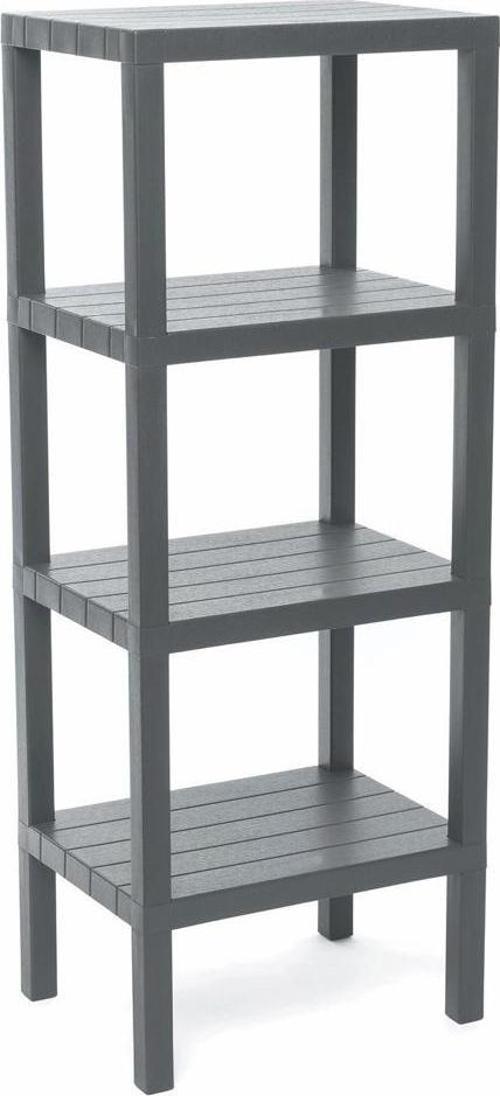 4 RAFLI GRİ MODÜLER ÜNİTE PLASTİK 38x29x100 cm-Findit