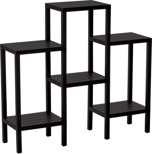 6 RAFLI - SİYAH MODÜLER ÜNİTE PLASTİK 108x100x29 cm-Findit