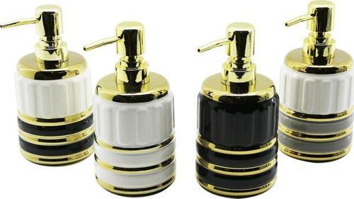 ŞİŞE GOLD KAPAK - BOĞUM SERAMİK SIVI SABUNLUK 7.5X10.5CM-Findit