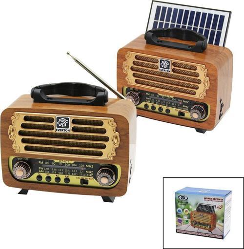 SOLAR PANELLİ USB ŞARJ BLUETOOTH İBRELİ FM RADYO MP3 USB - TF PLAYER DC:5V--SOLAR:1.5W RT-674-Findit