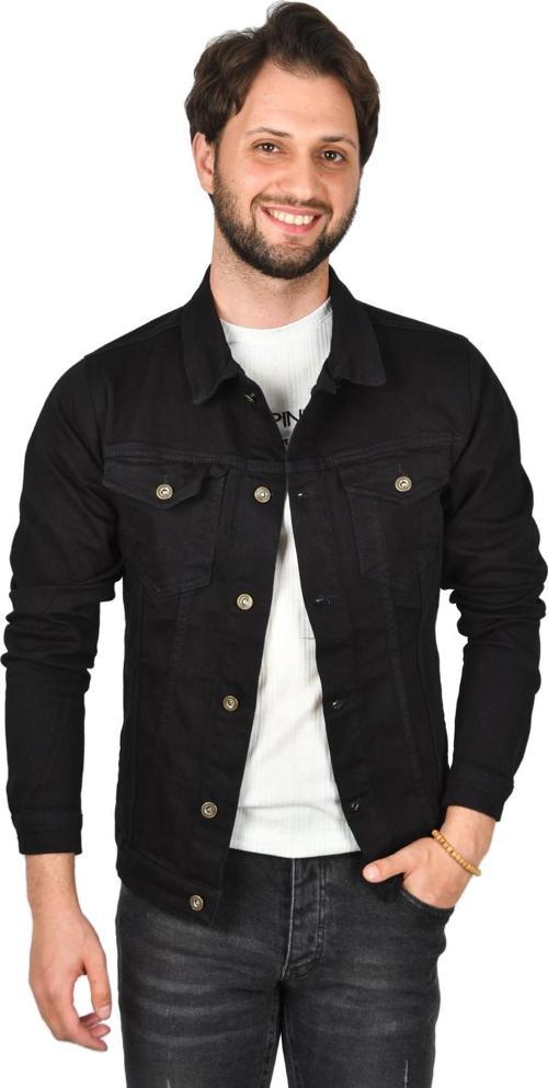 Erkek Koyu Lacivert Slim Fit Likralı Kot Ceket Jean Ceket 2201007