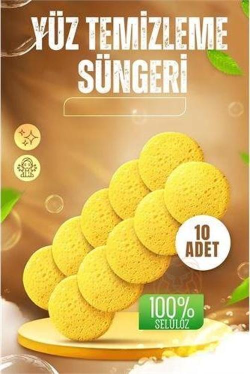  Makyaj Temizlik Pedi Cilt Temizlik Süngeri Doğal Selülöz 10 ADET