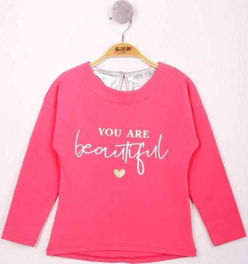Toontoy Kız Çocuk Yazı Varaklı T-Shirt
