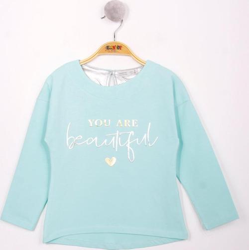 Toontoy Kız Çocuk Yazı Varaklı T-Shirt