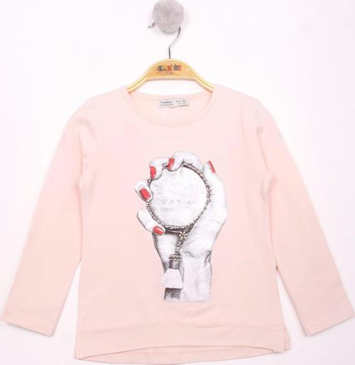Toontoy Kız Çocuk El Baskılı T-Shirt