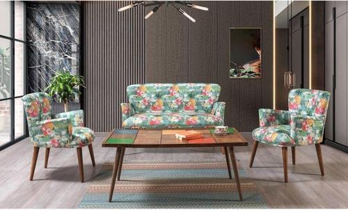 Bahar 2 1 1 Sehpalı Çay Seti - Oturma Grubu - Gürgen Iskelet Bahçe Seti (Balkon - Salon - Ofis - Cafe)