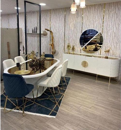 Guccix Ekru Yemek Odası Takımı