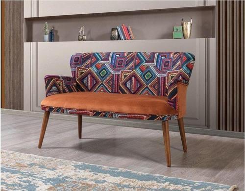 Bienville Turuncu Çay Seti Ikili Koltuk - Kanepe (Salon - Balkon - Ofis - Bahçe - Cafe)