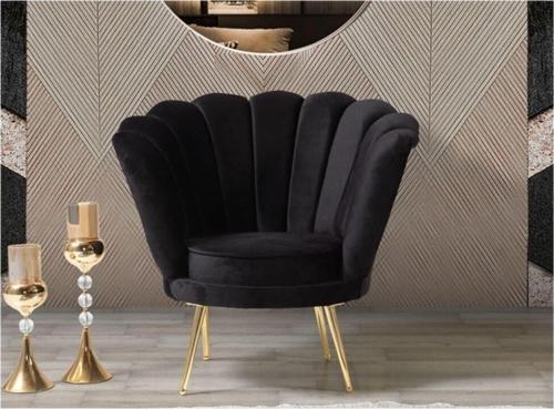 Inci Siyah Çay Seti Tekli Koltuk - Berjer (Salon - Balkon - Ofis)