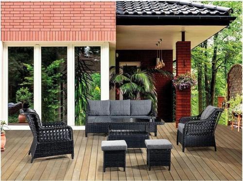 Rattan Bahçe Mobilyası (Salon - Balkon - Cafe Ofis) 3 1 1 Masa Puf