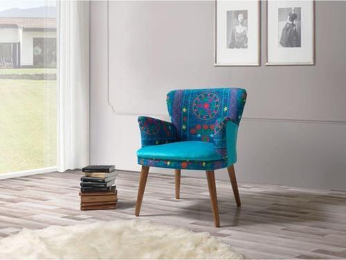 Etnik Desen Berjer - Salon - Balkon (Turkuaz)