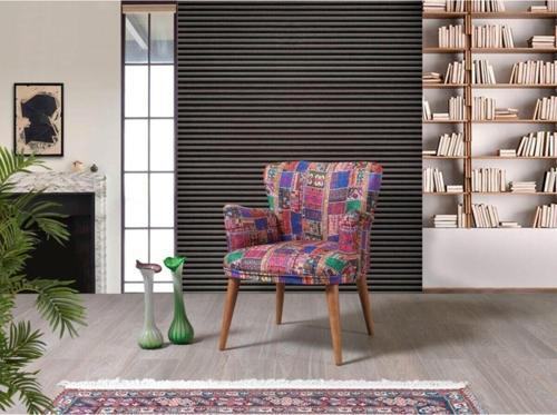 Mila Patchwork Çay Seti Tekli Koltuk - Berjer (Salon - Balkon - Ofis)