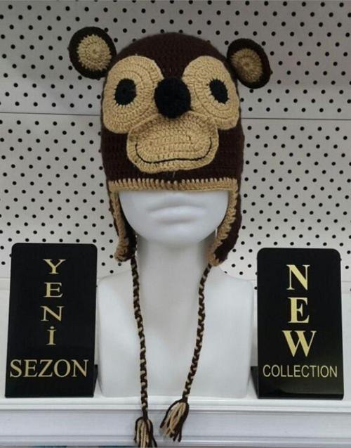 Renkli Örülmemiş Hayvan Figürlü Çocuk Şapkası Örgü Ipi, Akrilik 135 Mt 50 Gr 990 278