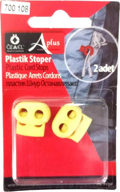 2 Adet Sarı Renk Plastik Stoper, Plastik Bağ Ucu 700 108