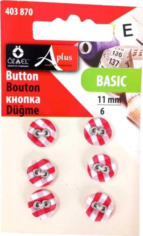 6 Adet Kırmızı Ekose Desenli Pitikare Bebek Düğme, Çocuk Düğme, Gömlek Kazak Yelek Düğmesi 403 870
