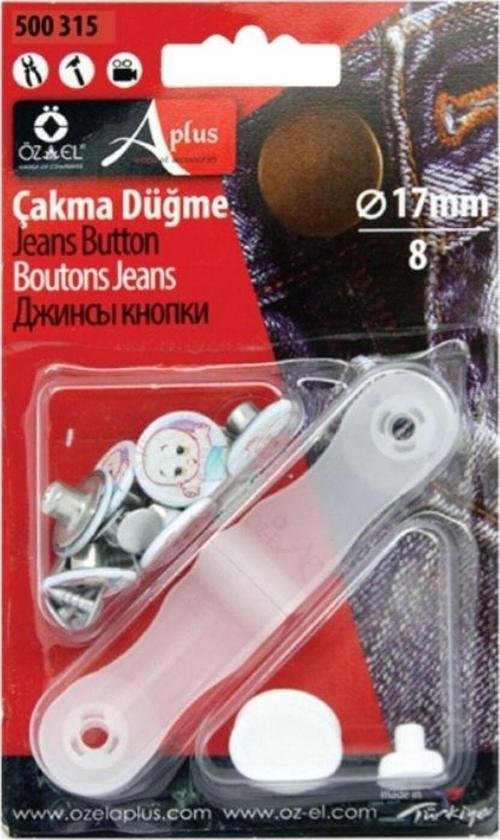 Bebek Baskılı Bebe Metal Çakma Düğme Seti 17 Mm 8 Adet Çakma Düğme Aparatı Seti Bebek Düğme 500 307
