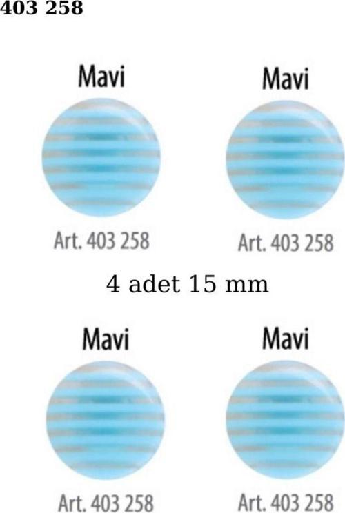 Çizgili Mavi Renkli 4 Adet 15 Mm Bebek Düğme, Çocuk Düğme 403 258