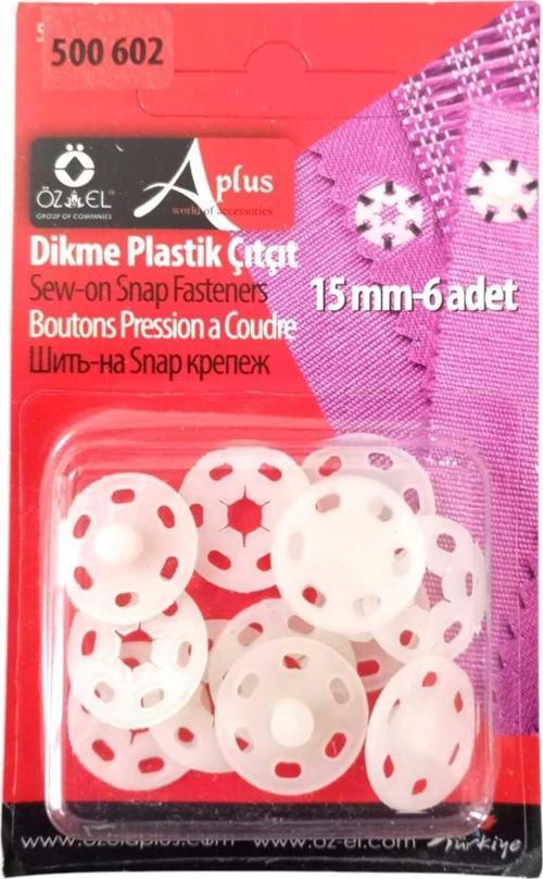 Dikme Plastik Çıtçıt Seti 6 Adet 15 Mm 500 602