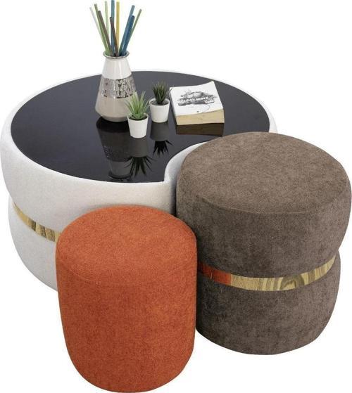 Trio Üçlü Puf Sehpa